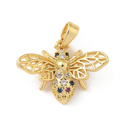 Brass Micro Pave Cubic Zirconia Pendants LS-KK-F905-19G-03-1