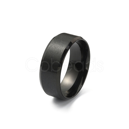 201 Stainless Steel Plain Band Ring for Men Women RJEW-WH0010-06D-MB-1