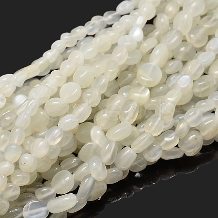 Natural White Moonstone Nuggets Beads Strands X-G-J335-45-1