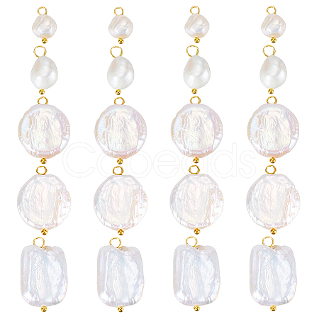 20Pcs 5 Style Natural Pearl Pendants PALLOY-PH01822-1