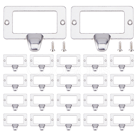 25Pcs Rectangle Zinc Alloy Label Frame Card Holder AJEW-FH0008-75B-1
