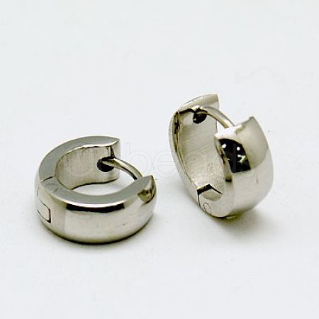 Personalized Unisex 304 Stainless Steel Huggie Hoop Earrings EJEW-G120-38A-1