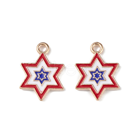 Independence Day Alloy Enamel Pendants ENAM-K067-36-1
