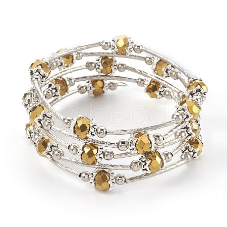 Electroplate Glass Wrap Bracelets BJEW-JB04018-02-1