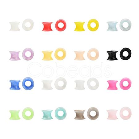 32Pcs 16 Colors Silicone Glitter Thin Ear Gauges Flesh Tunnels Plugs FIND-YW0001-19B-1