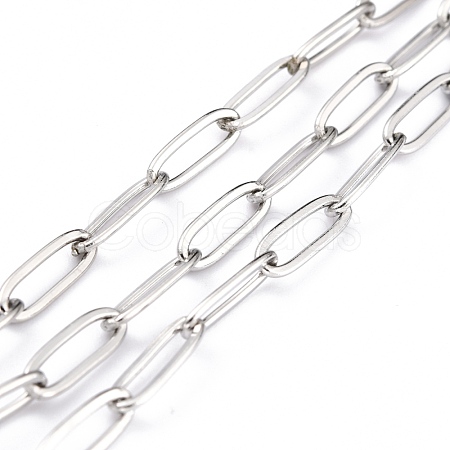 Tarnish Resistant 304 Stainless Steel Paperclip Chains CHS-O010-03P-1