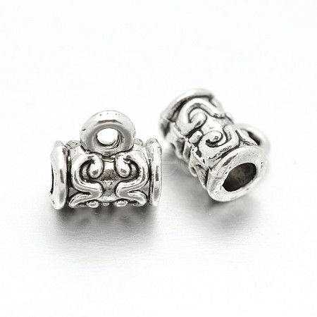 Tibetan Style Alloy Bail Beads Tube Bails PALLOY-E380-05-LF-1