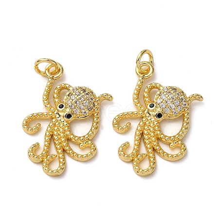 Brass Micro Pave Cubic Zirconia Pendants KK-A271-03C-G-1