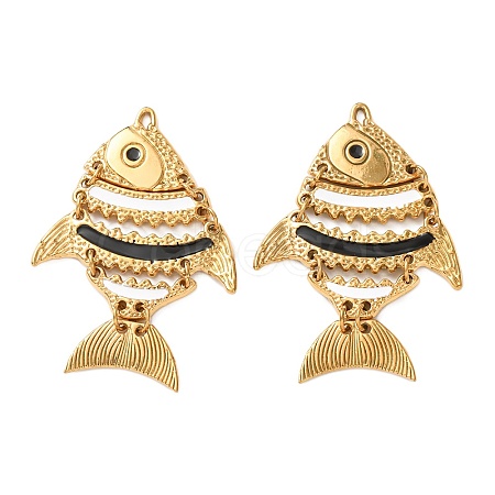 304 Stainless Steel Enamel Big Pendants STAS-Z193-09G-02-1