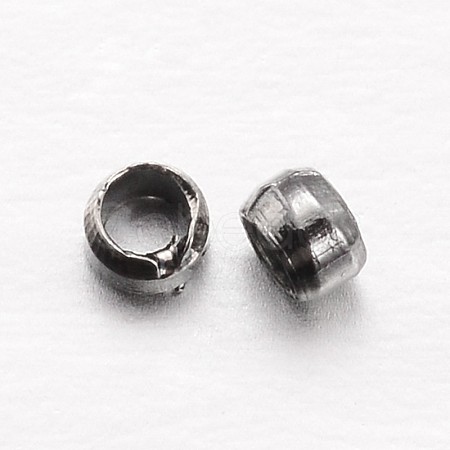 Rondelle Brass Crimp Beads KK-L134-27B-1