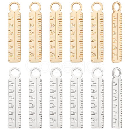 12Pcs 2 Colors 304 Stainless Steel Pendants FIND-UN0003-79-1