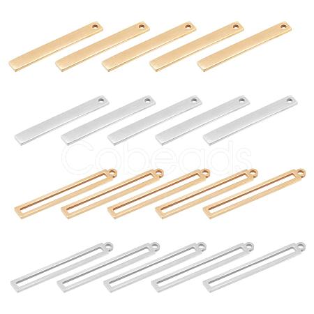 20Pcs 2 Style 201 Stainless Steel Pendants STAS-DC0001-56-1