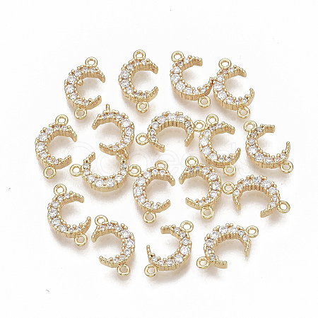 Brass Micro Pave Cubic Zirconia Links/Connectors X-KK-S354-118-NF-1