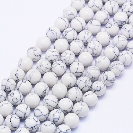 Synthetic Howlite Bead Strands X-G-F425-37-8mm-1