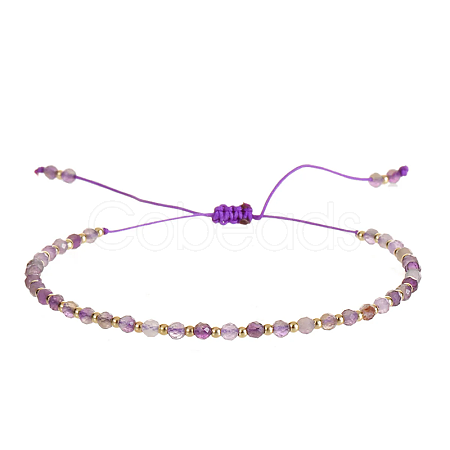 Natural Amethyst Beads Braided Bead Bracelets for Women AI9762-16-1