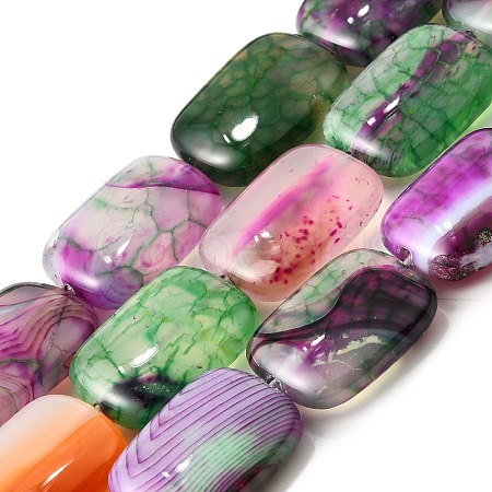 Natural Striped Agate/Banded Agate Beads Strands G-B137-B01-01J-1