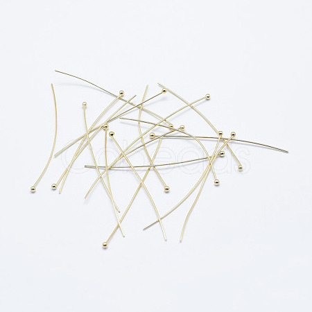 Brass Ball Head Pins KK-G331-10-0.6x35-NF-1