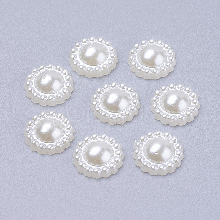 10.5MM Sunflower Acrylic Pearl Flatback Cabochons for Bracelet Making X-MACR-F016-22-1