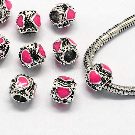 Enamel Alloy European Beads PALLOY-S079-001D-1