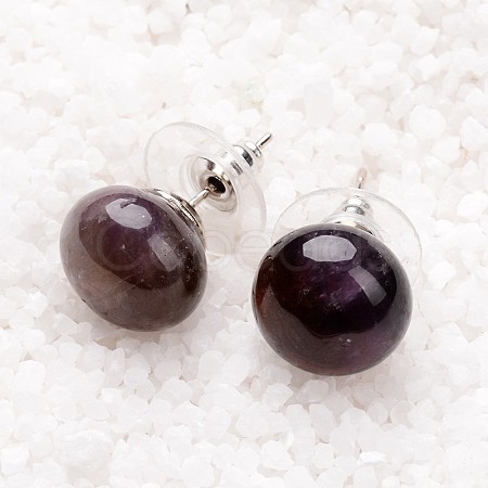 Amethyst Stud Earrings G-F267-09D-1