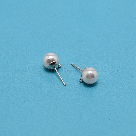 304 Stainless Steel Stud Earring Findings STAS-WH0029-02C-02-1