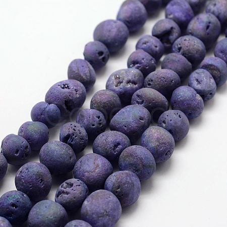 Electroplated Natural Quartz Crystal Beads Strands G-K174-02D-1
