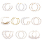 ANATTASOUL 10 Pairs 10 Style Plastic & Resin Imitation Pearl Beaded Hoop Earrings Set, Alloy & 304 Stainless Steel & Iron Ring Stud Earrings for Women, White, 49~66x4~8mm, Pin: 0.7~1mm, 1 Pair/style