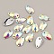 Sew on Rhinestones, Resin Rhinestone, 2-Holes Links, Garments Accessories, Teardrop, Crystal AB, 18x10x4mm, Hole: 1.6mm, 50pcs/bag