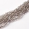 Electroplate Glass Beads Strands, Half Pearl Luster Plated, Faceted, Rondelle, Light Grey, 6x4mm, Hole: 1mm, about 87~90pcs/strand, 15.7 inch