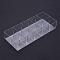 10 Compartments Rectangle Plastic Bead Storage Containers, No Caps, Clear, 12.8x31.6x5.8cm