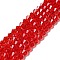 Imitation Austrian Crystal 5301 Bicone Beads, Faceted Glass Beads Strands, Red, 6x6mm, Hole: 1.2mm, about 44~47pcs/strand, 24.5~25cm