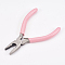 45# Carbon Steel Jewelry Pliers, Flat Nose Pliers, Polishing, Pink, 11.5x7.6x0.9cm