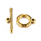 Tibetan Style Alloy Toggle Clasps, Antique Golden, Lead Free and Cadmium Free, Ring: 14.5x12mm, Bar: 22x5, Hole: 2mm