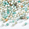 Nbeads Natural Frosted Flower Amazonite Round Beads, 6mm, Hole: 1mm, 63pcs/strand, 15.5 inch, about 3 strands/box