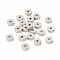 Non-Tarnish 201 Stainless Steel Spacer Beads, Flat Round with Twill Texture, Stainless Steel Color, 8x3mm, Hole: 2mm