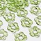 Transparent Acrylic Bead Frames, Flower, Lime Green, 19x20x3.5mm, Hole: 1.6mm, Inner Diameter: 6.5mm, about 632pcs/500g