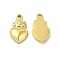 Ion Plating(IP) 304 Stainless Steel Charms, Sacred Heart Charm, Real 14K Gold Plated, 14x8x2mm, Hole: 1mm