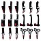 18Pcs 6 Styles Bloody Knife Scissors Axe Opaque Resin Halloween Horror Goth Pendants, for Jewelry Earring Making, Black, 49~50x12~24mm, Hole: 1.5mm, about 3pcs/style