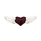 Heart with Wing Enamel Pin, Golden Plated Alloy Badge for Backpack Clothes, Red, 13x45mm