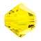 Preciosa&reg Crystal Beads, Czech Crystal, Bicone(451 69 302 Rondelle), 80310 Citrine, 3mm, Hole: 0.8mm