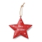 Christmas Theme Iron Big Pendant Decoration, Hemp Rope Christmas Tree Party Hanging Ornaments, Star, 175mm