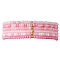 6Pcs Glass Seed & Brass Beaded Stretch Bracelets Set, Stackable Bracelets, Pink, Inner Diameter: 2-1/4 inch(5.7cm), 6pcs/set