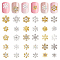 SUPERFINDINGS 30Pcs 30 Styles Alloy Cabochons, Nail Art Decoration Accessories, Christmas Snowflake, Golden & Silver, 7~12.5x6.5~11.5x1.5~4mm, 1Pc/style