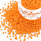 Glass Cylinder Beads, Seed Beads, Baking Paint, Round Hole, Orange, 1.5~2x1~2mm, Hole: 0.8mm, about 45000pcs/bag, about 1pound/bag