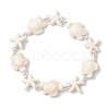 Synthetic Turquoise Beaded Stretch Bracelets for Men Women BJEW-JB11761-01-2