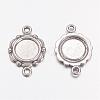 Antique Silver Alloy Tibetan Style Cabochon Connector Settings X-TIBEP-0578-S-FF-2