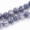 Natural Black Silk Stone/Netstone Beads Strands G-F520-57-6mm-1