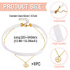 Alloy White Enamel Flat Round with Letter A Pendant Single Face Velvet Ribbon & 304 Stainless Steel Chain Double Layered Necklaces for Women NJEW-TAC0040-3