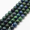 Natural Chrysocolla and Lapis Lazuli Beads Strands G-P281-03-4mm-1