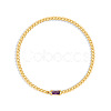 Birthstone 304 Stainless Steel Pave Cubic Zirconia Link Bracelets FS-WG4804B-07-1